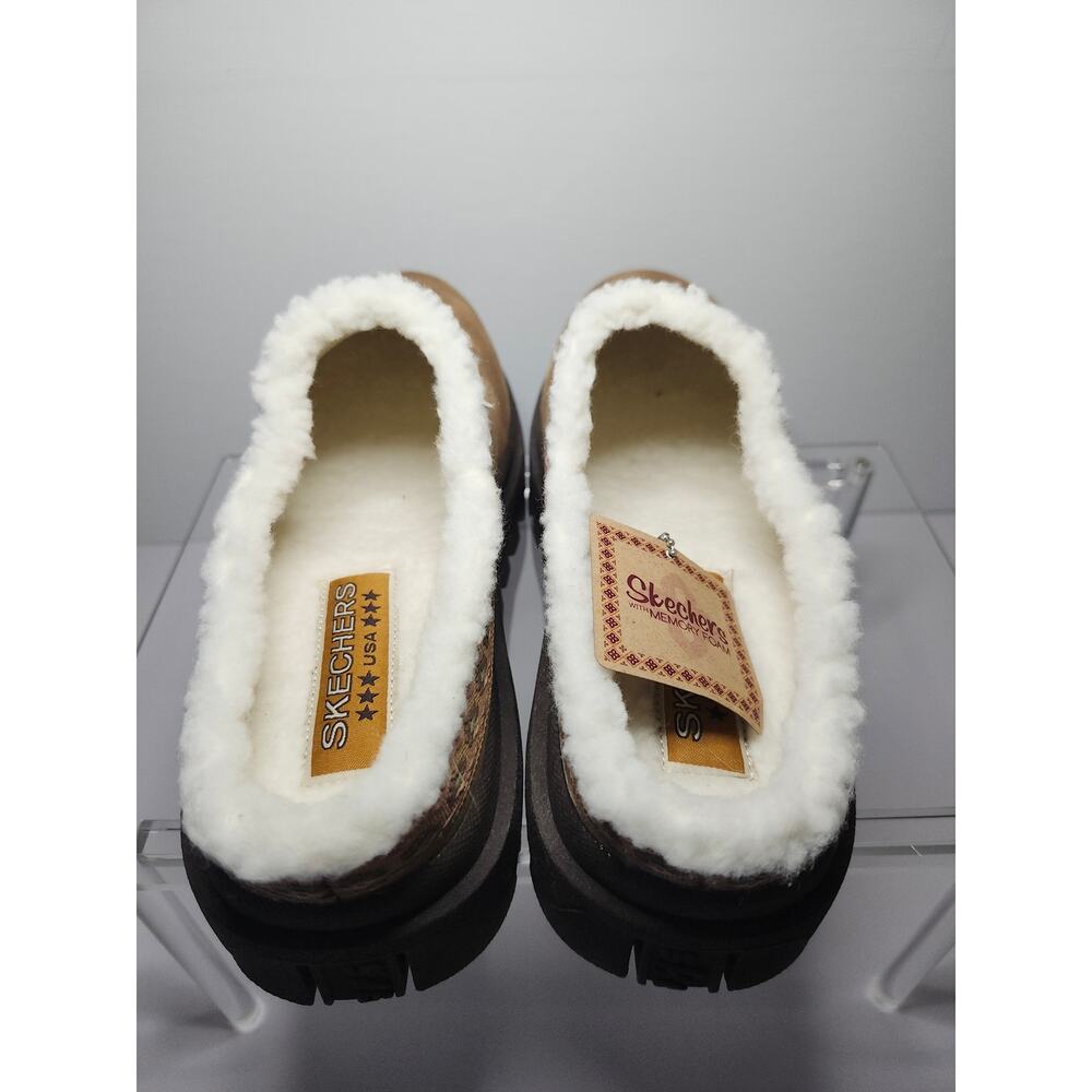 Skechers Women's Platform Mule Clogs Slippers Tan Brown Sz 8.5 NWT Memory Foam - Picture 9 of 16